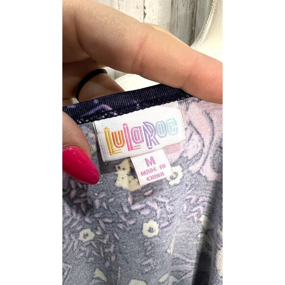 LulaRoe Julia Dress Women's Medium Purple Floral Pencil Knee Length Casual - Picture 6 of 6